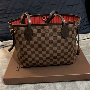 Louis Vuitton Damier Ebene NeverFull PM with pouch